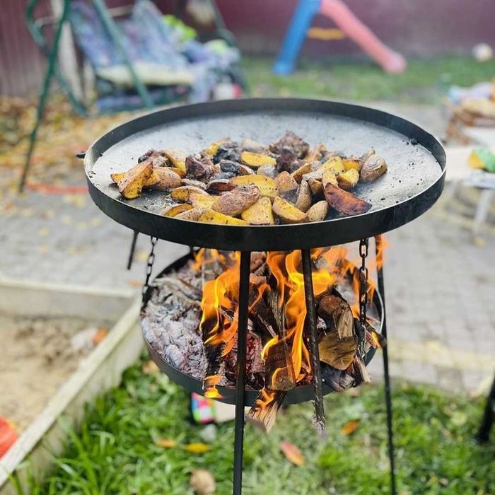 Асортимент! Сковорода з диска борони, із розбірними ніжками. Садж для вогню Сковорода з кришкою