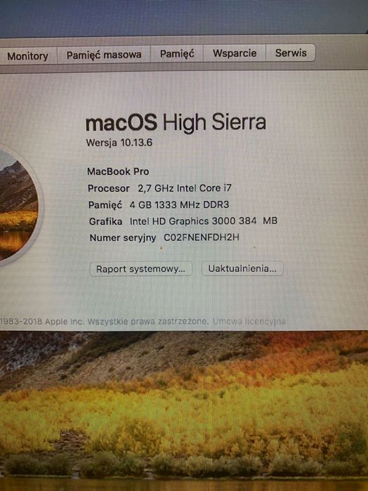 MacBook Pro A1278  i7 500GB