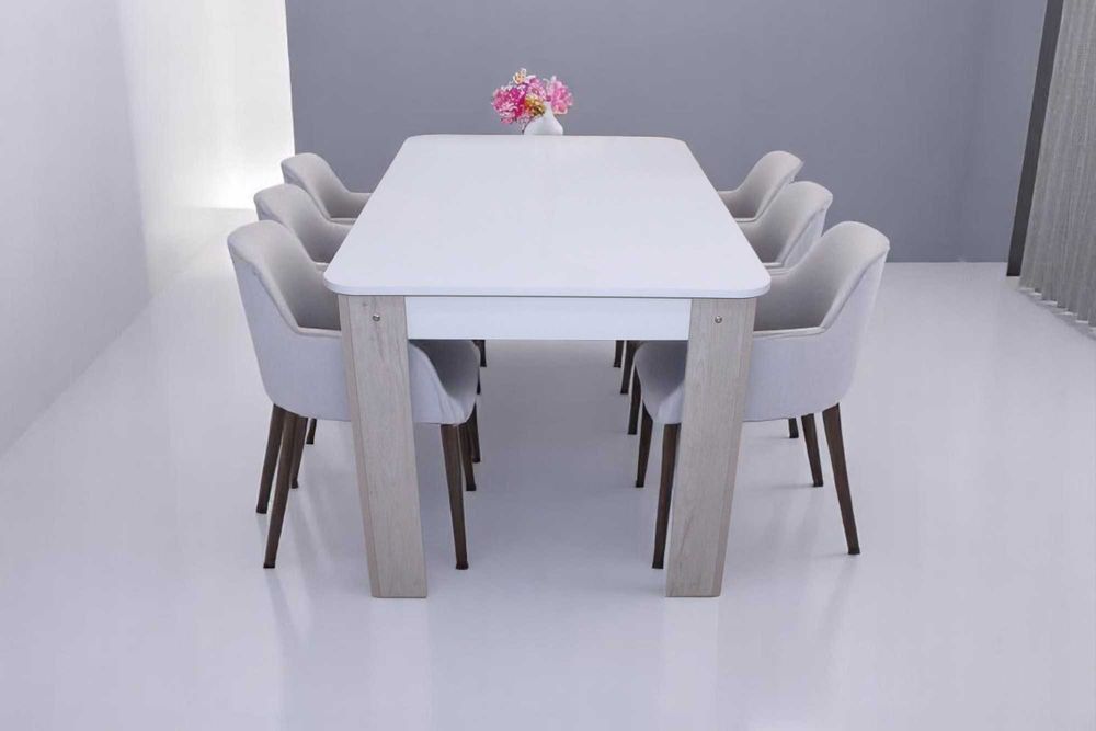 Mesa de Jantar Branco/Rústico | Nova | Entrega Grátis