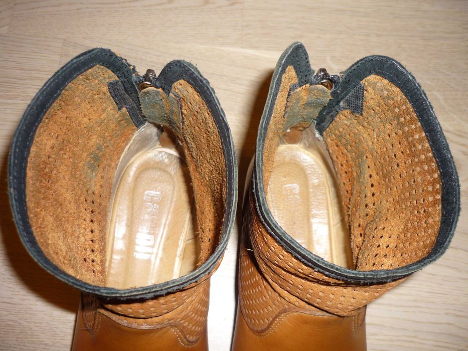 Skórzane botki Camel roz. 37 Carinii Ażurowe Jesień