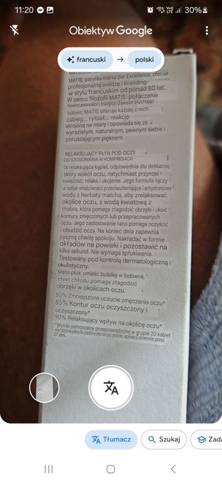 Matis  woda do demakijażu oczu skóry wrażliwej