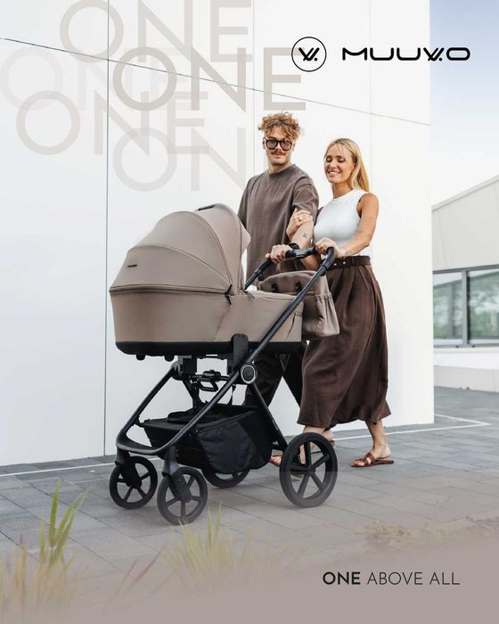 Wózek MUUVO ONE 2w1 Lekki Składany Gondola+Spacerówka +Adaptery