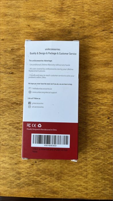 Adaptador USB‑C Uni (Ethernet + 3 USB) – Sem uso