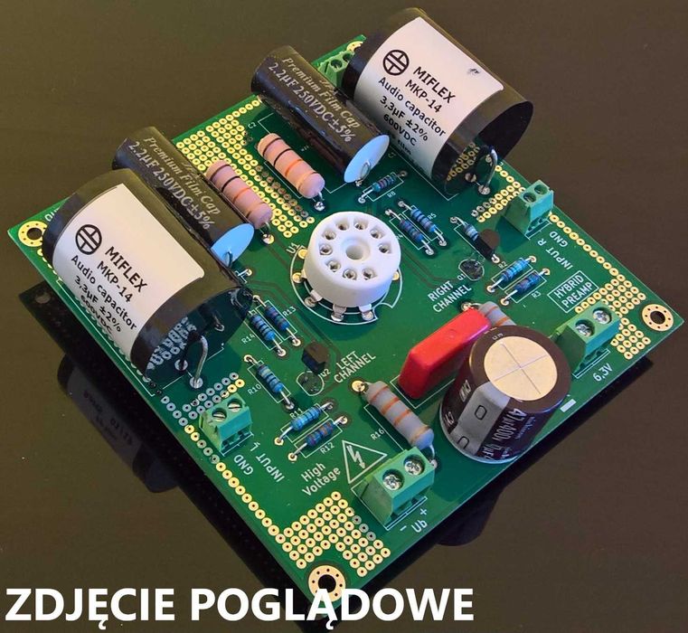 Płytka pcb - przedwzmacniacz lampowy JFET