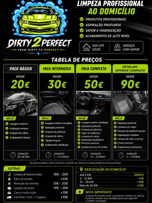 Limpeza automovel ao domicilio