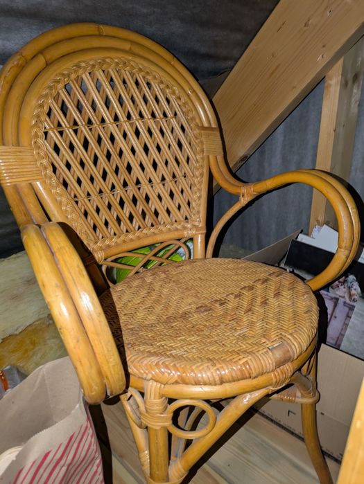 Komplet plecionych Boho rattanowych mebli ławeczka łóżko