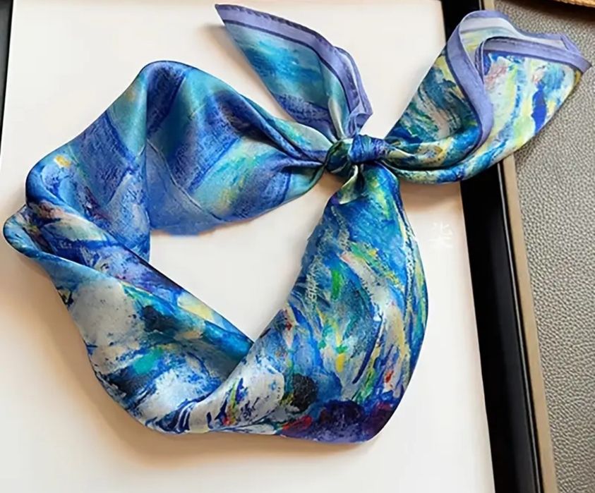 Jedwabna apaszka, chustka, nowa