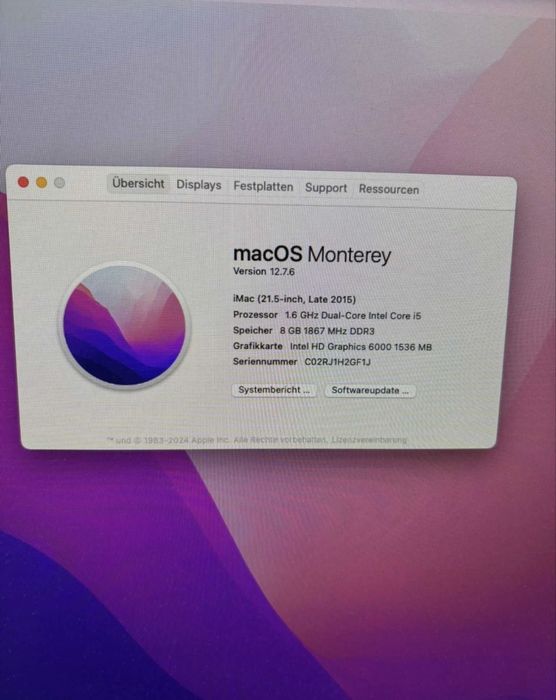 Apple iMac Late 2015 21,5
