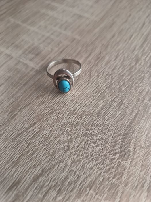 Pierścionek srebrny z turkusem 18,4 mm