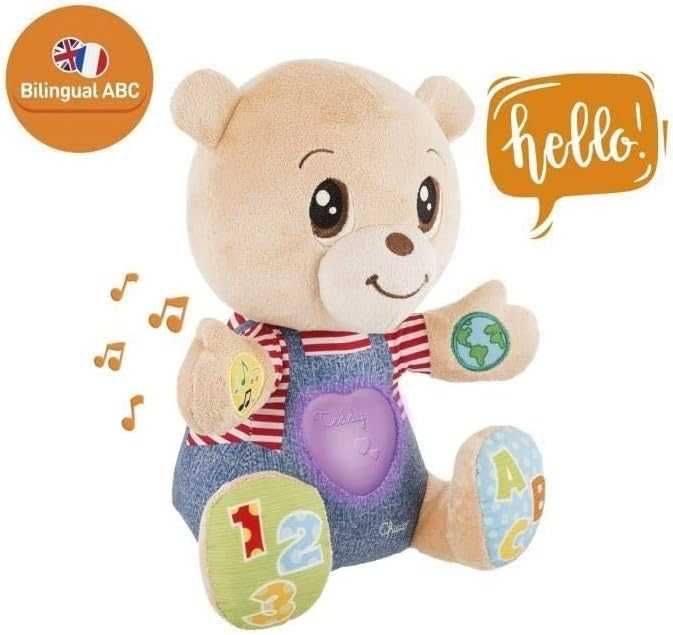 CHICCO interaktywny dwujęzyczny miś edukacyjny 6M+ defekt