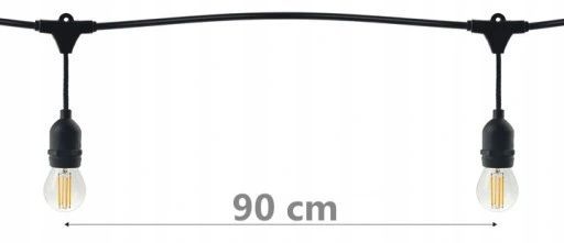 girlanda świetlna ogrodowa 20m +21x żarówka led 1w