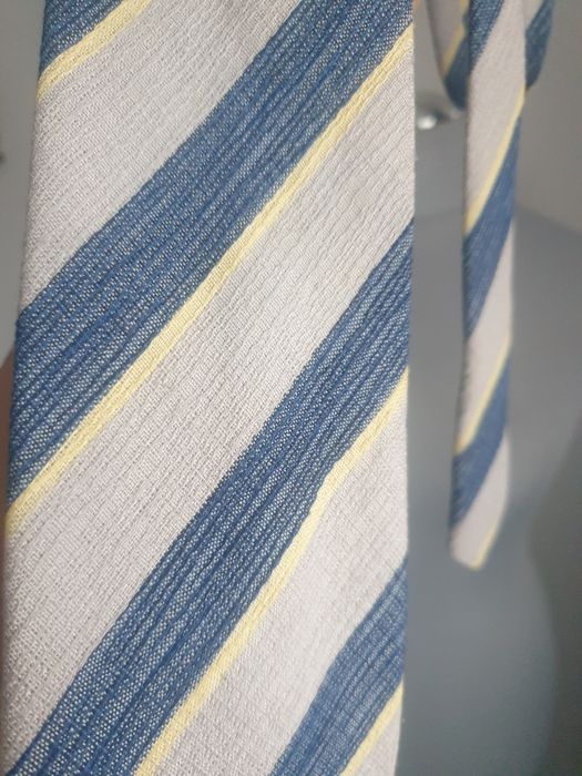 Krawat męski paski szary niebieski Sir Vincent