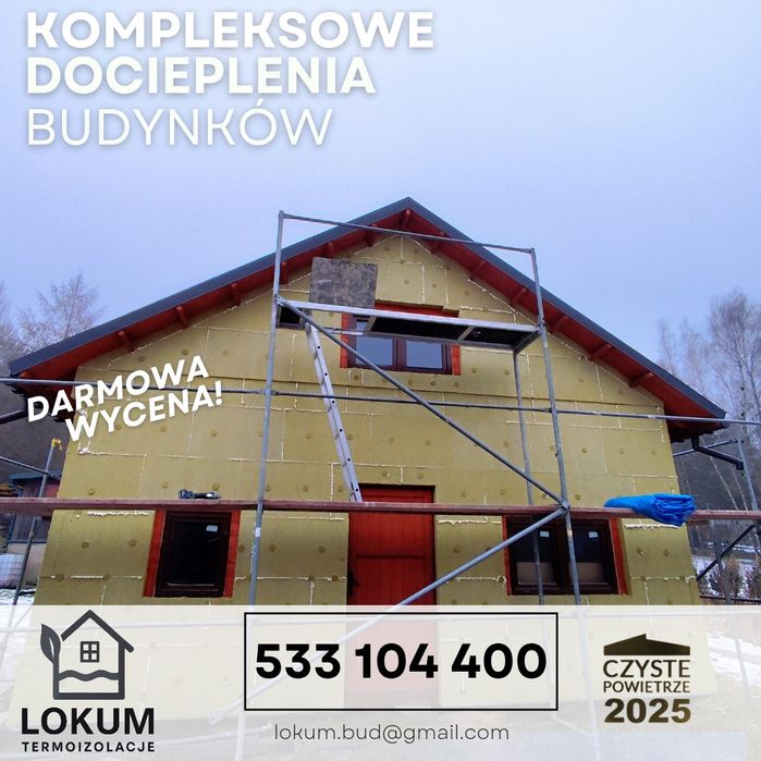 Docieplenia budynków, elewacje,ocieplenia, tynki,  audyt termin 2026