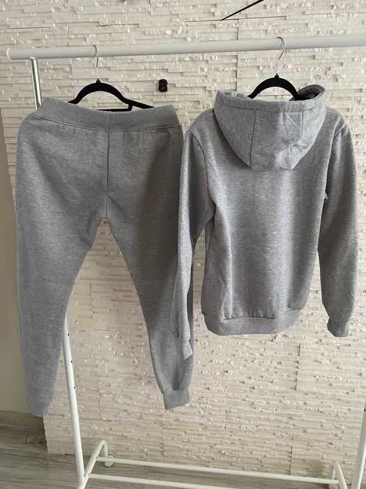 Miesisty nowy dres set szary melanż z dziewczynką aplikacja Basic