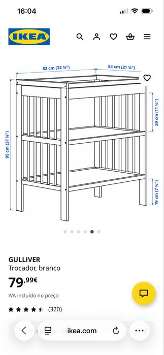 Muda Fraldas Gulliver Ikea (Reservado)