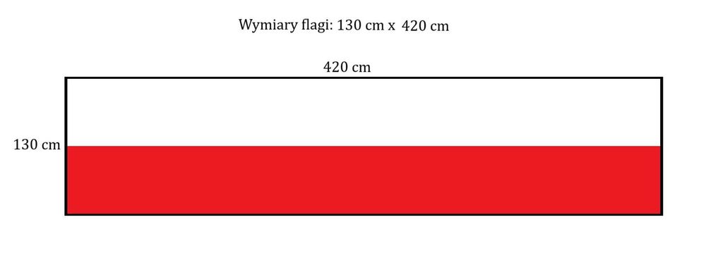 flaga Polski  420 x 130 cm używana