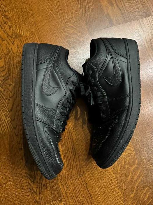 Buty Nike Air Jordan 1 Low Black Leather Sneakers 47