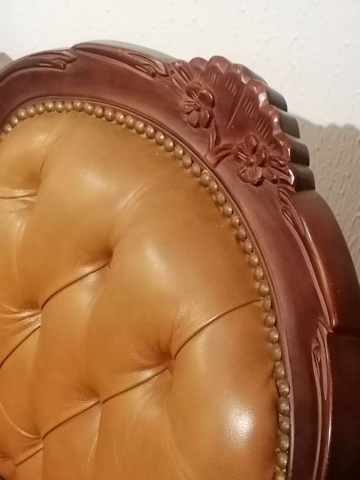 Par Cadeirões (Bergeres Poltronas Cadeiras) Luís XV. Pele capitoné