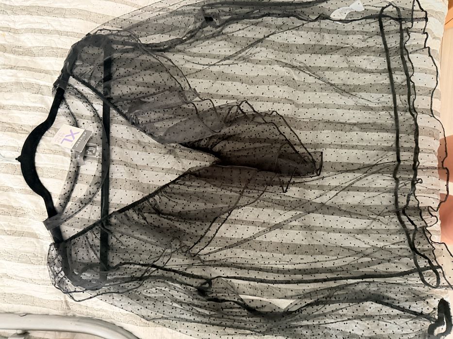 Нова трендова прозора блуза, сітка, горох