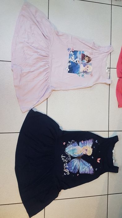 Sukienki 2szt h&m kraina lodu 8-10 lat