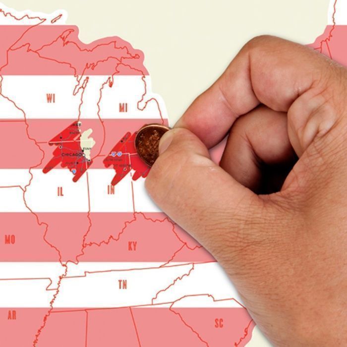 Скретч карта США Scratch Map USA Edition Fun Trip