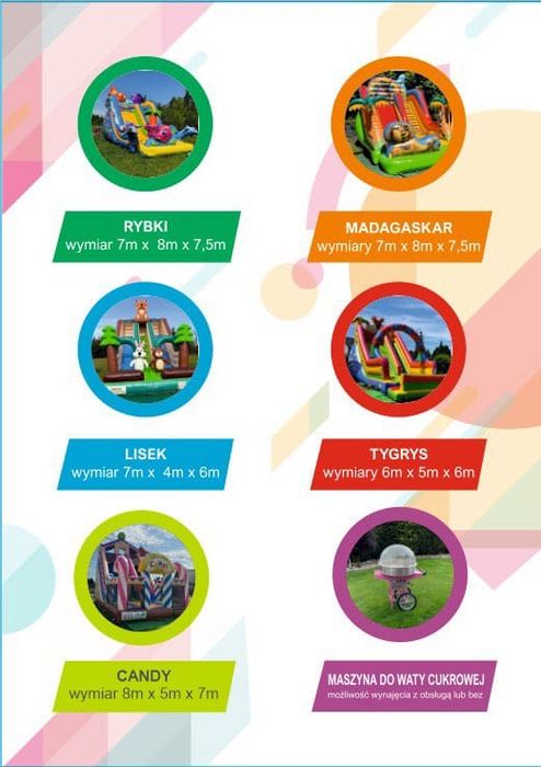 Dmuchaniec zamek dmuchany dmuchance wata cukrowa