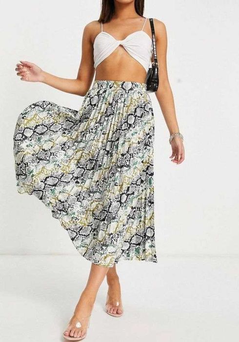 Юбка плиссированная в принт Asos, р. XS/S
