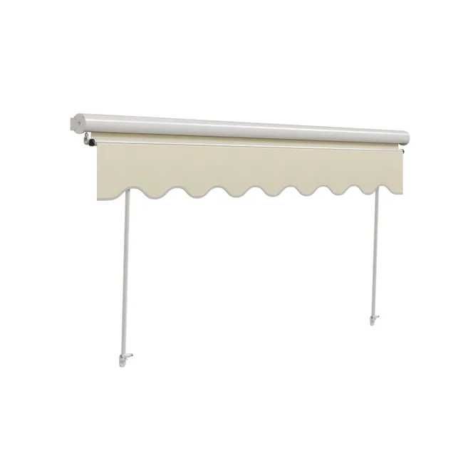 Toldo de tela plana com rolo manual semi-caixa branco 3mx2.5m liso bege Naterial Balcony