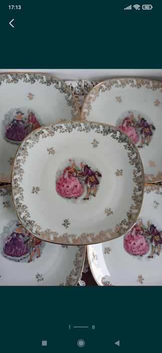 Фарфор Limoges Лимож тарелки графин блюдо новогодняя посуда