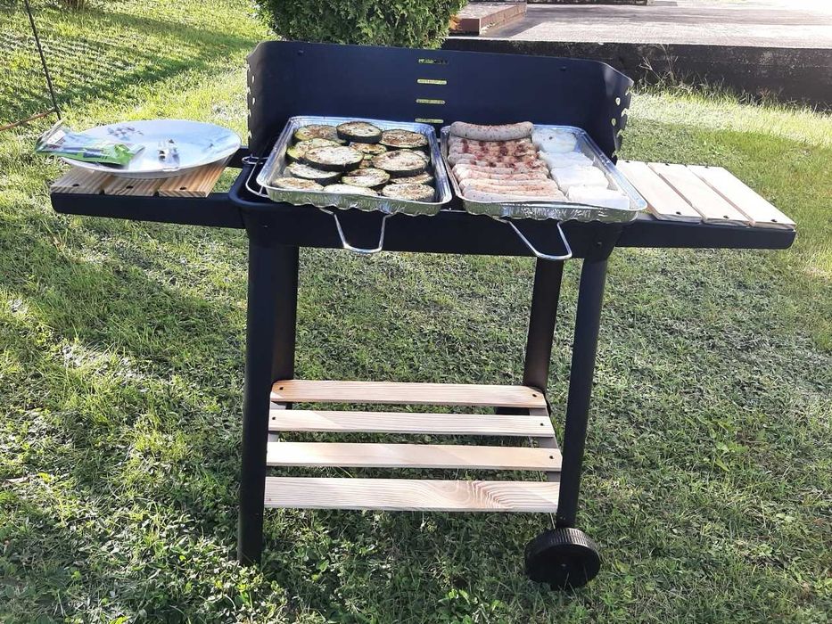 NOWY Grill Ogrodowy Węglowy Duży Zestaw 5 Półek Pojemny