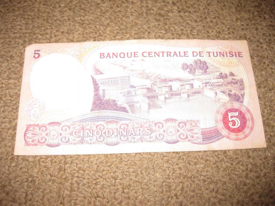 Nota da Tunísia "5 Dinars"