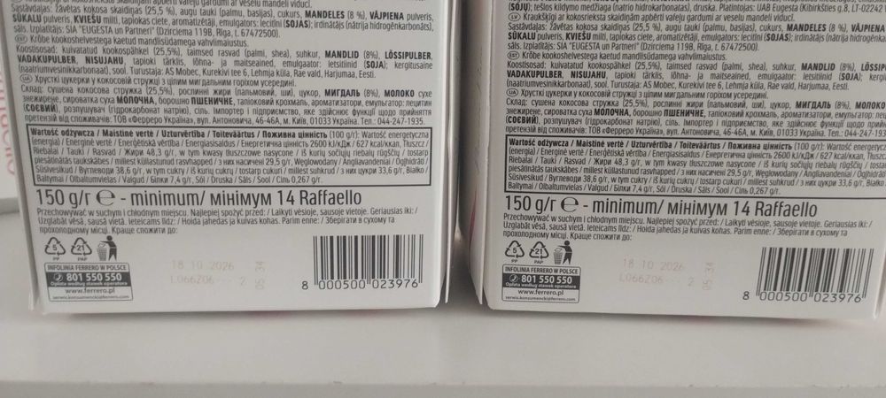 Słodycze komplet Merci Raffaello