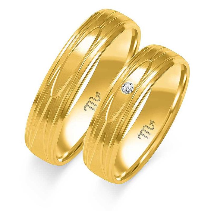 Nataliebizu Złote Obrączki Ślubne z Diamentami