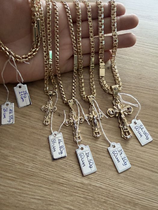 Nowe złote Łańcuszki i Bransoletki Garibaldi Pr. 585 14K