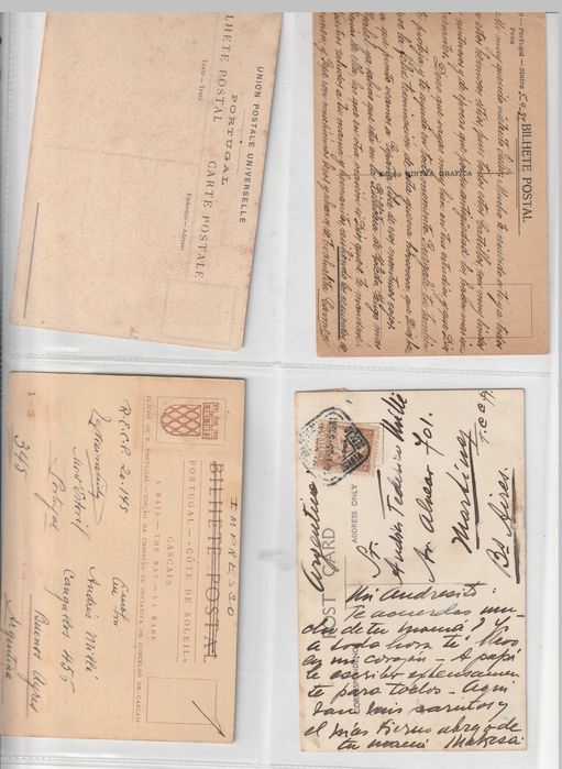 Coleção de 14 postais antigos de Cascais e Sintra