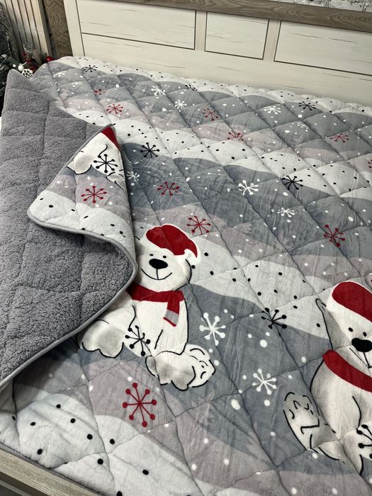 Ковдра хутряна.Верх фліс,низ штучне хутро