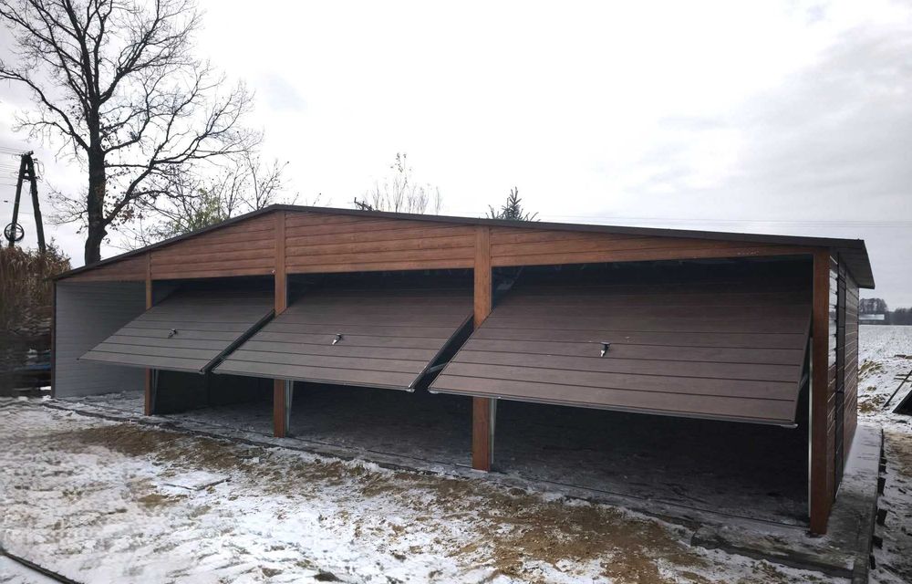 Garaż blaszany 9x5 PREMIUM kolor Dąb Orzech Grafit Garaże blaszane 9x5 9x6 9x7 dostawa i montaz w całej Polsce !
