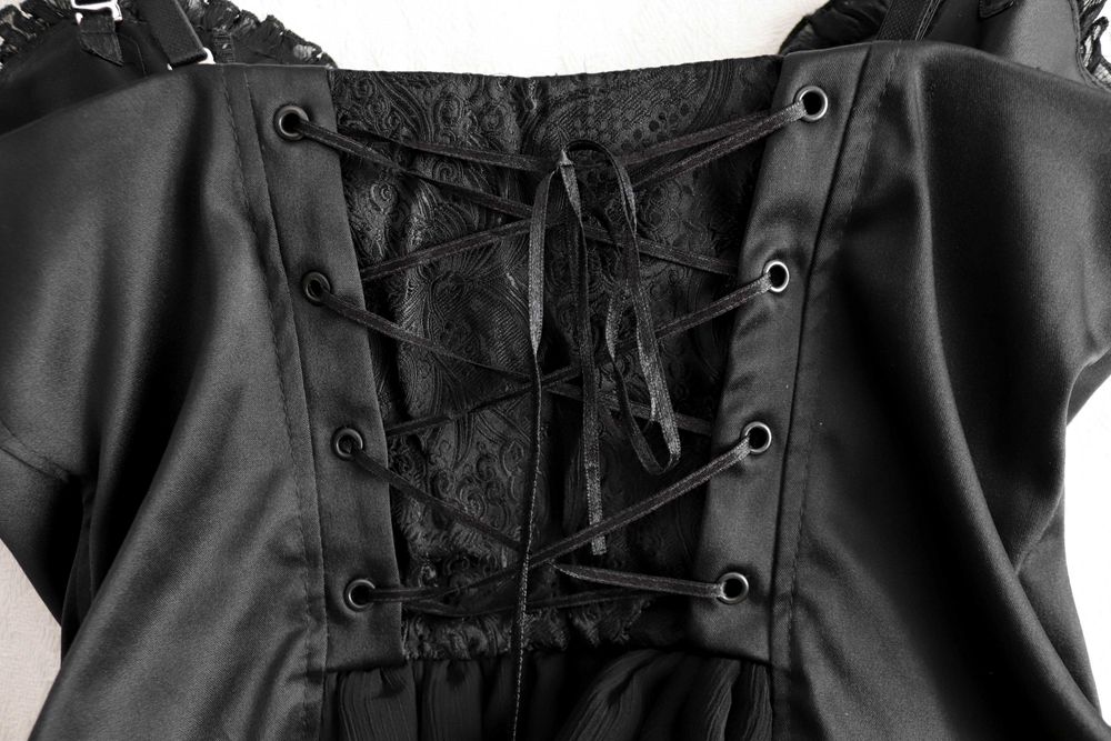 Чорний корсет жіноча еротична білизна шнурівка бретел River Island М-L