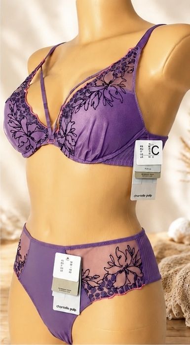 Chantelle Pulp SPICE  Komplet bielizny PUSH-UP 75C + S/36 – NOWY z metkami