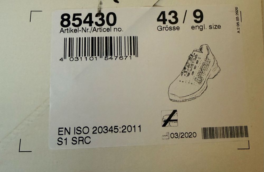 Buty / półbuty robocze UVEX rozm. 43  NOWE