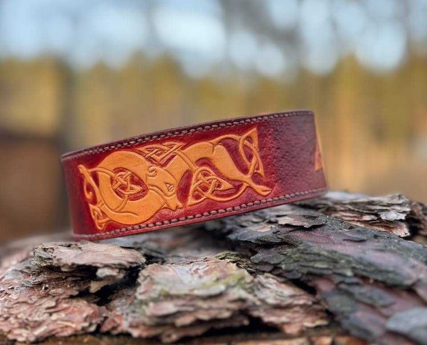 Ошейник для собак кожаный  Ошийник шкіряний, ручна робота!