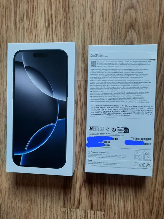 iPhone 16 Pro Max 256, czarny, nowy, bateria 100%