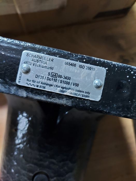 Ucho dyszla zaczep fi50 Scharmüller obrotowe (piton fix) 145x145 nowe
