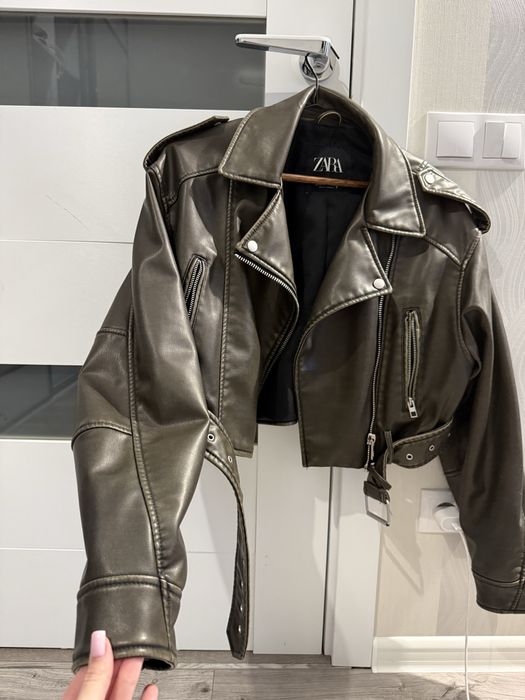 Нова Шкіряна куртка ZARA M жіноча (косуха)