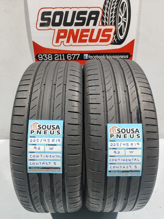 2 pneus semi novos 225-45R19 Continental - Oferta dos portes