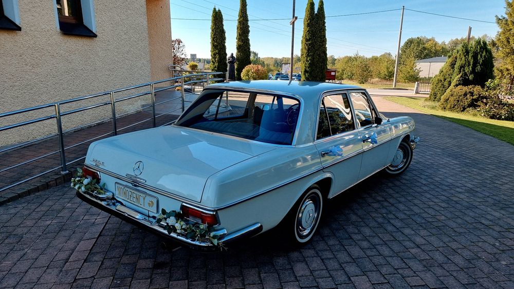Auto do ślubu, biały Mercedes w108, 1972r