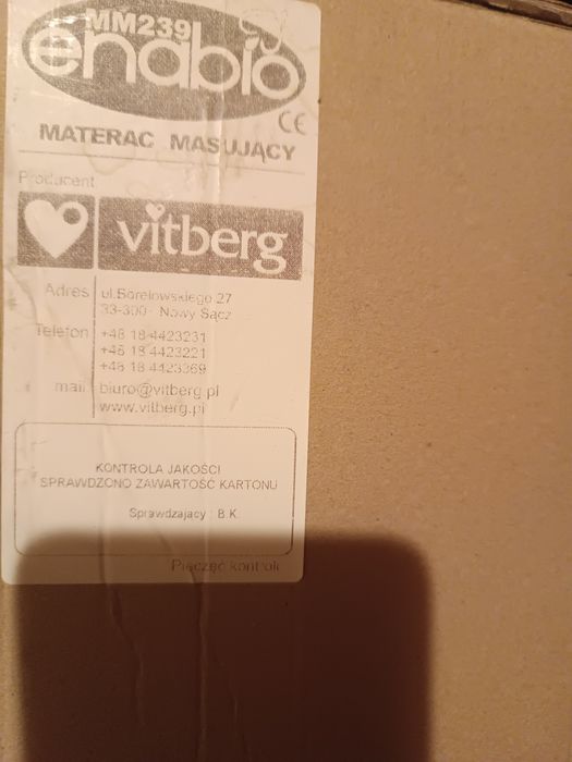 Materac masujący terapeutyczny Enabio Vitberg