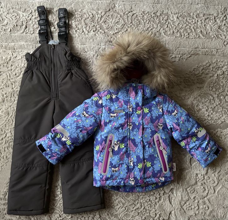Дитячий зимовий мембранний термо комбінезон на дівчинку 80-104