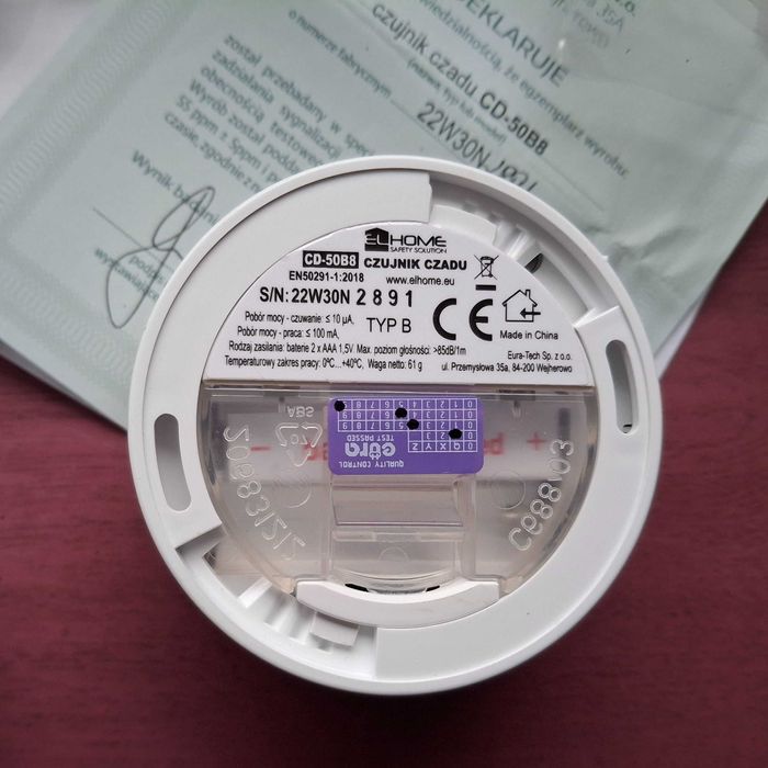 Czujnik czadu, tlenku węgla z polskim certyfikatem, nowy