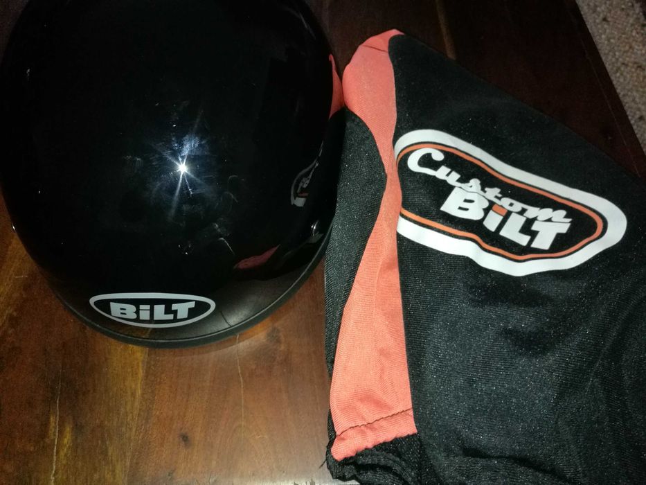 capacete para moto Bilt Hawk Black 1/2 com saco (COMO NOVO)